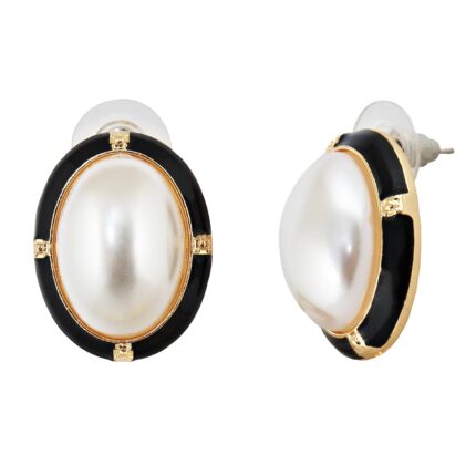 Lucky Jewellery Designer Gold Plated Pearl Stud Tops Earring For Girls & Women (150-CHEM-1241-PARENT)