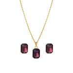 JFL - Pretty Stylish Crystal Pendant With Chain and Earrings Set for Women & Girls