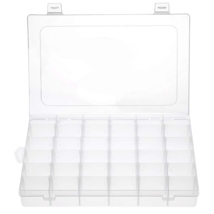 Gospire 36 Grids Clear Plastic Jewelry Box Organizer Storage Container with Removable Dividers by Gospire