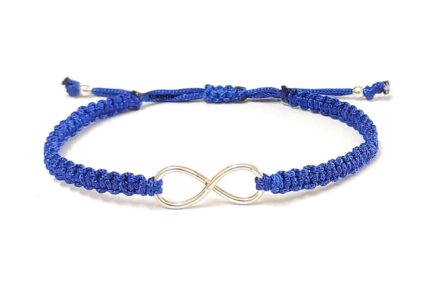 KUKSHYA JEWELLERS 925 Sterling Silver INFINITY Charm Thread Bracelet Nazariya Adjustable For Girls, Men, Boys And Women