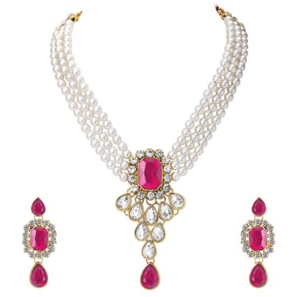 Peora Crystal Faux Pearl Jewelry Gift Set for Women
