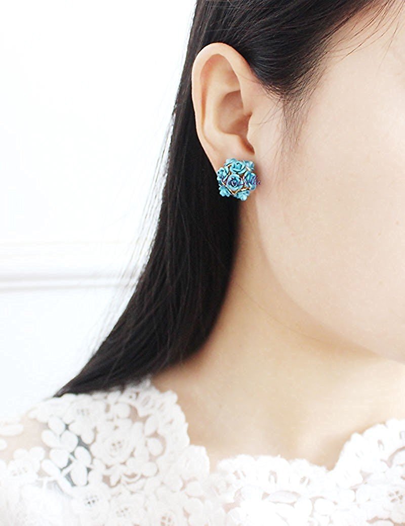 Yellow Chimes Designer Double Sided Fancy Wear Rose Earrings for Yellow Chimes Designer Double Sided Fancy Wear Rose Earrings for Girls & Women