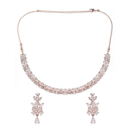 Rubans Women's Gold-Plated Cz-Studded Handcrafted Jewellery Set