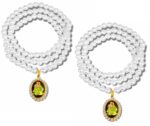 Airtick (Set Of 2) JAR0321-05 Oval Diamond Nug God Lord Shri Radha Krishna/Govinda/Kanha With Basuri/Murli Pendant Locket Necklace With White Pearl Beads/Moti Mala
