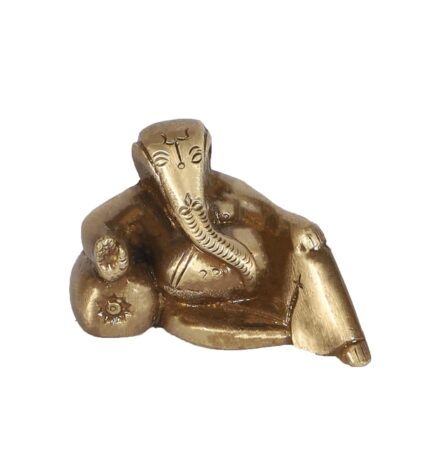Amazon Brand - Umi Brass Ganesha on Masand Idol, Brass Ganesha Showpiece