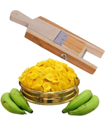 Madurai Famous Seller Multifunctional Vegetable Slicer, Banana Potato Chips in Pantry Cutter Handheld Wooden Chips with Wooden Vegetable Slicer, Chopper, Grater, Slicer Cutter Tool for Every Kitchen