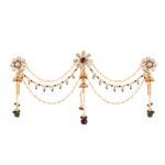 SheCARIO Gold Plated Hair Brooch | Traditional Juda Accessories | Pin Hair Brooch | Aambada Pin | Hair Accessories - Multi-color for Girls and Women - Set of 1
