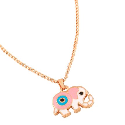 Estele Simply Gorgeous & Trendy Evil Eye Elephant Designer Charm Pendant/Necklace with Enamels for Girls and Women