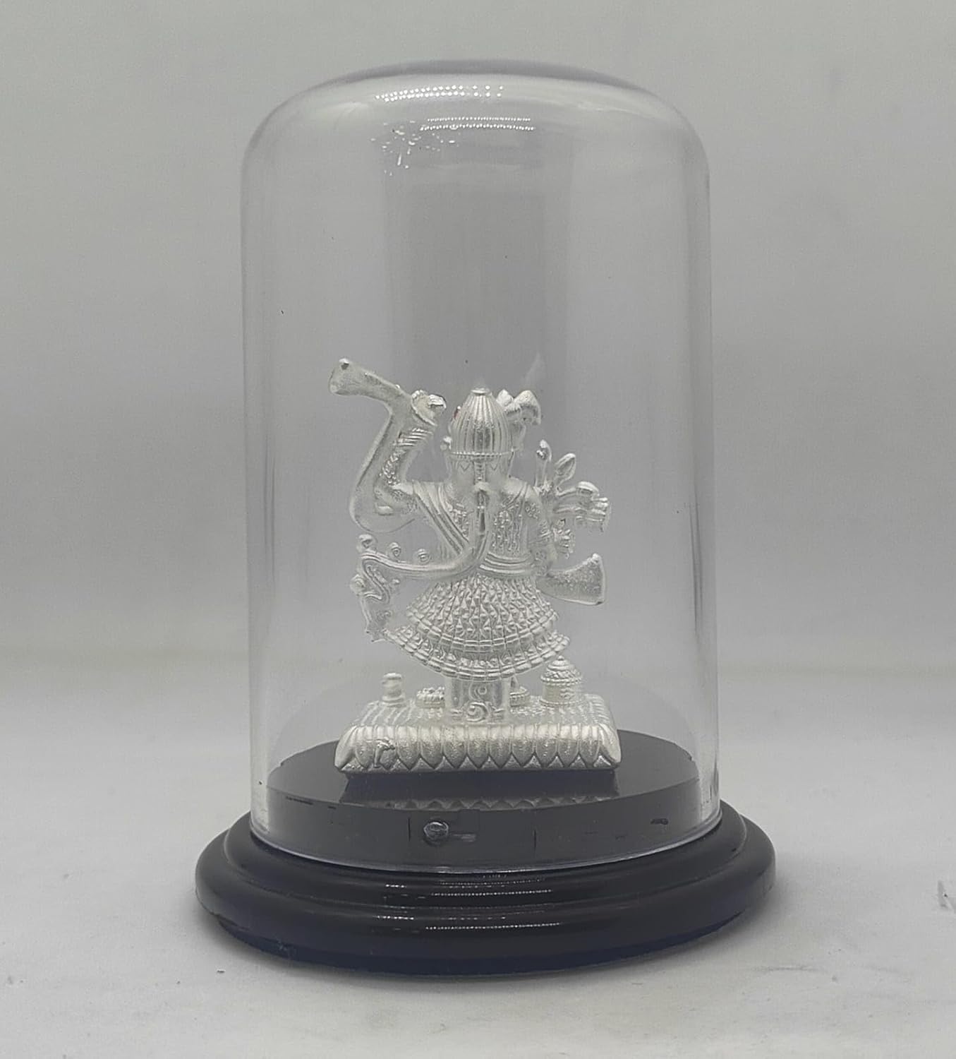 Goutham Jewellers Idols Decorative Glass Dome with Figurine, 8 cm Height, 5.5 cm Diameter