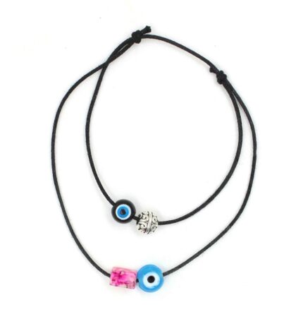 GURJARI JEWELLERS Black Thread with Evil Eye and Oxidised Beads Anklets for Girls/nazariya anklet a597