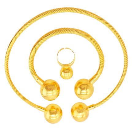 GEHNEY joy of jewels 24k Gold Plated Choker Jewellery Set for Women - Earrings Ring & Bracelet Gold Necklace Set for Women Stylish - Bridal Necklaces for Women Golden with Cubic Zirconia CZ Stones