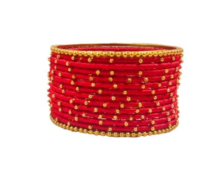 Yaalz Silk Thread Metal Heavy Designer Fancy Festival Wear 14Pcs Bangle Set For Women Girls