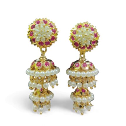 Red Diamond Double Layer Jhumka