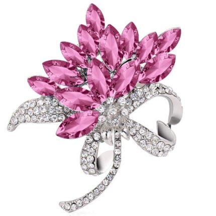 Mahi Rhodium Plated Designer Crystal Brooch for girls and women BP1101038RPin