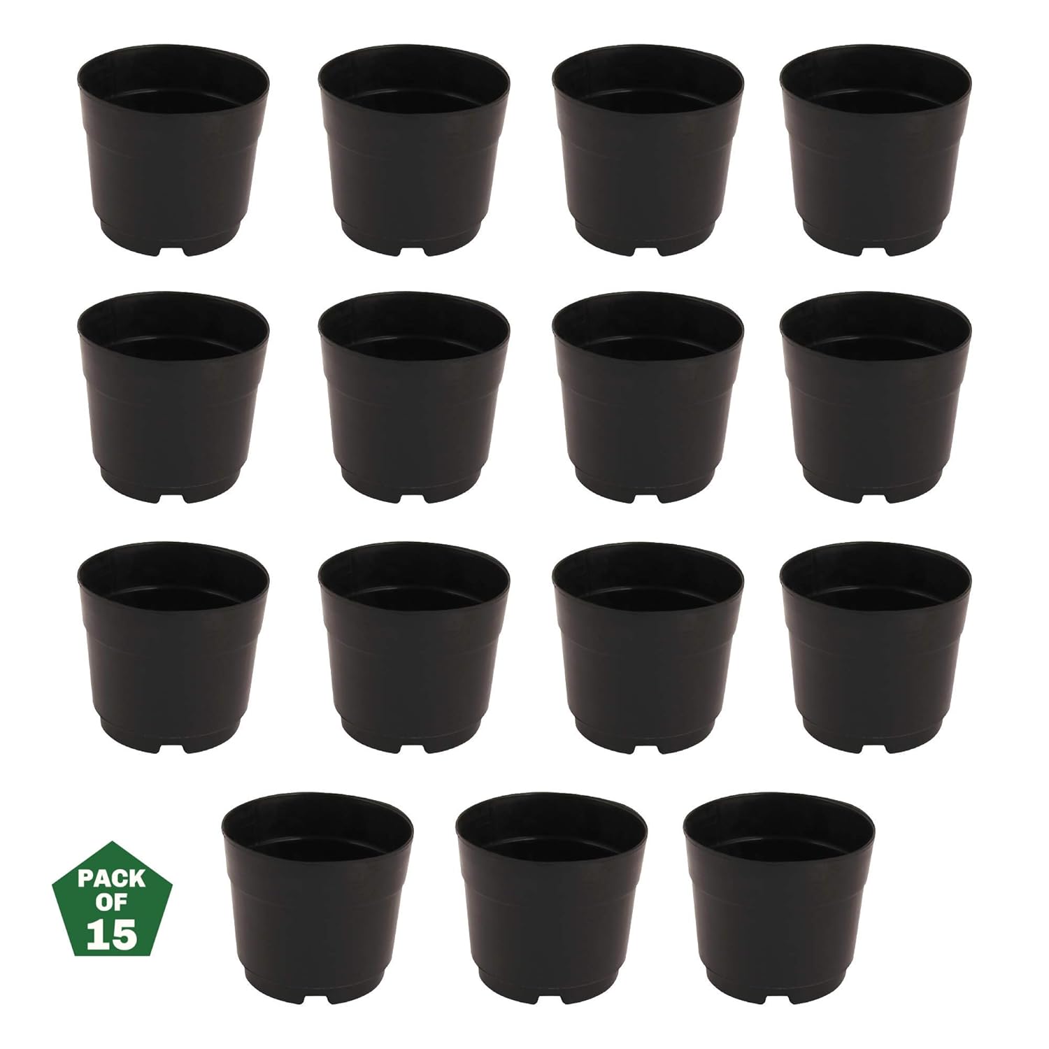 Leafy Tales Plastic Pots, Black 4 inch Size 15 Piece, Leafy Tales Plastic Pots, Black 4 inch Size 15 Piece, Small