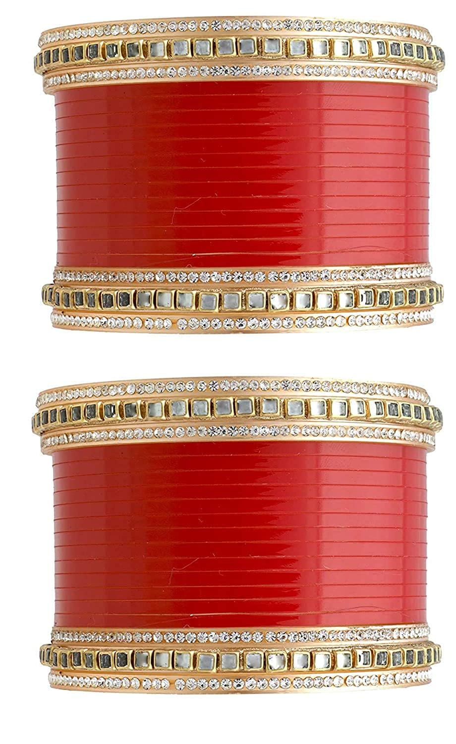 T4 Jewels Beautiful Red Bridal Bangle Set Punjabi Chuda Designer Dulhan Chura Fashion Jewellery Choora For Women & Girls