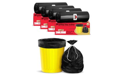 Shalimar Premium Garbage Bags (Lavender Fragrance) Size 19 X 21 Inches (Medium) 120 Bags (4 Rolls) Dustbin Bag/Trash Bag - Black Color