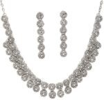 Karatcart Women's Afghani Tribal Oxidised Choker Necklace Set (Silver)
