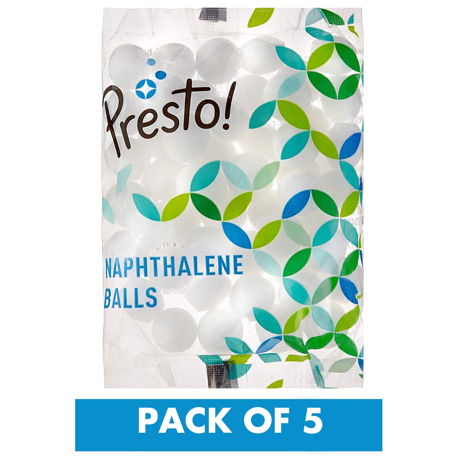 Amazon Brand - Presto! Naphthalene Balls | 1 Kg | 200 Gram X 5 Packs | Insect Repellant | Ideal For Cupboards, Bookshelves And Toilets