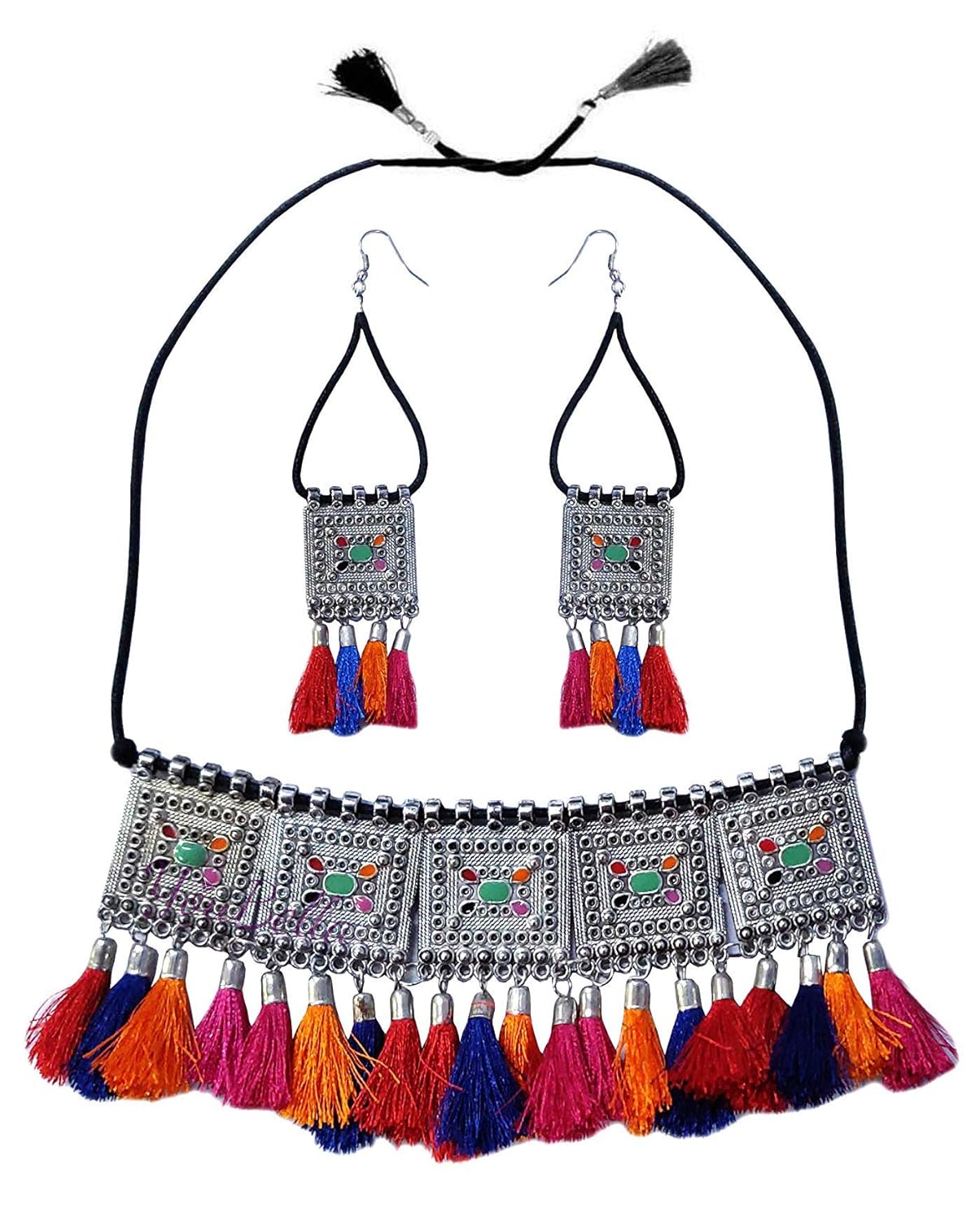 YouBella Alloy Brass Necklace Earrings Set for Women