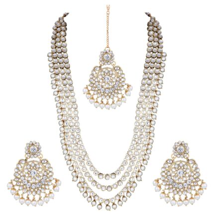 Peora Ethnic Traditional Kundan Bridal Jewelry Set Gift for Women