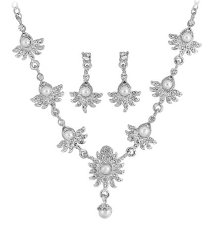 Touchstone Silver Necklace Set for Women
