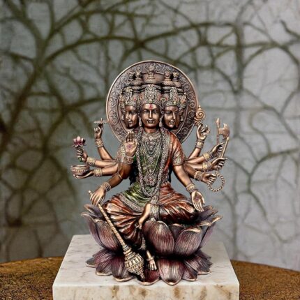 Amazon Brand - Umi Bonded Bronze Gayatri Maa on Lotus (10.5 Inches, Multicolour)