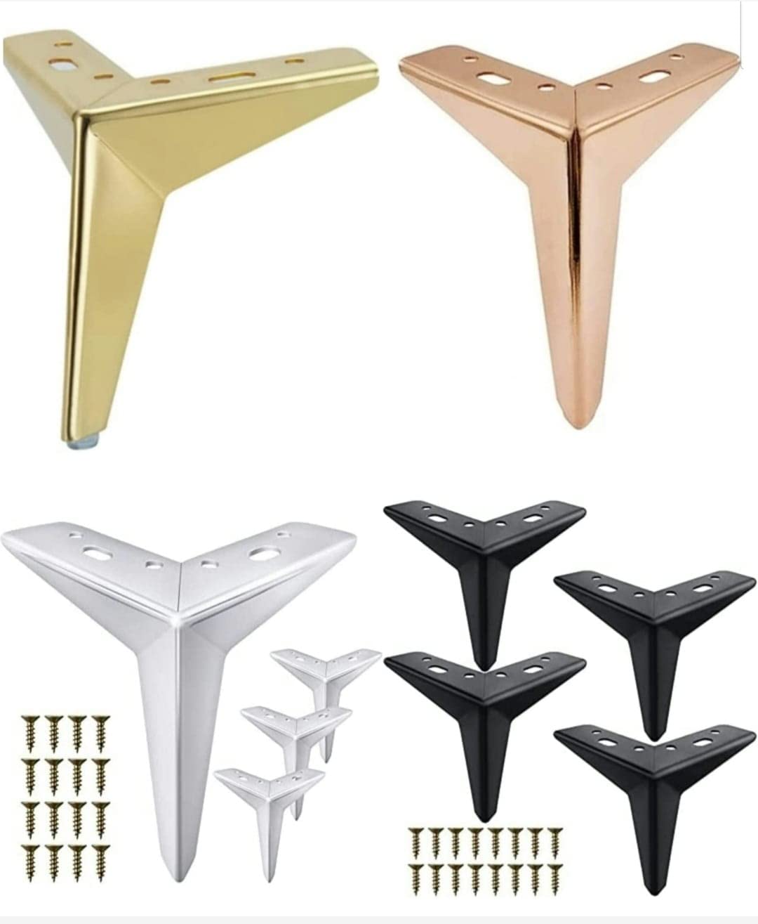 Aakash Decor 5 Inches / 13 Cms Chrome Silver Finish Heavy Model Star Shape Sofa Leg Set of 4 (Buy Orginal Product from Aakash Decor Only. Select Seller Aakash Decor for Orginal Product)