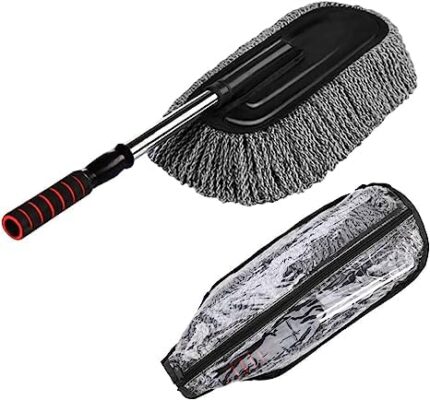 JM SELLER Microfiber Multipurpose Car Wash Brush Exterior and Interior Microfiber Duster with Telescopic Long Handle Rod