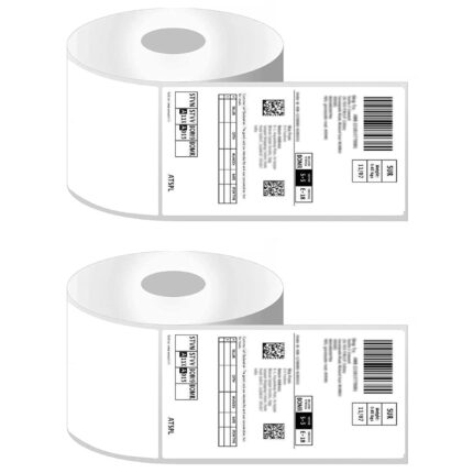 Polly N Box Direct Thermal Barcode Labels Stickers - 4" X 6"(100 x 150 mm = 400 Labels in Roll), Used for Printing Amazon Seller Flex, and Other E-Commerce Shipping Labels (2, 4X6 in)