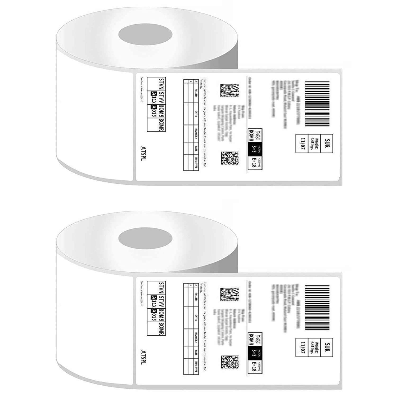 Polly N Box Direct Thermal Barcode Labels Stickers - 4" X 6"(100 x 150 mm = 400 Labels in Roll), Used for Printing Amazon Seller Flex, and Other E-Commerce Shipping Labels (2, 4X6 in)