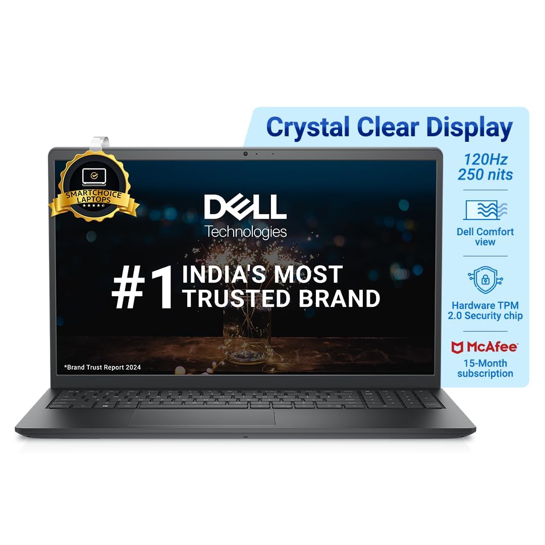 Dell 15 Thin & Light Laptop, Windows 11 Home, Intel Core i5-1235U Processor, 8GB RAM + 512GB SSD, 15.6" FHD Window 11 + Mso '21, 15 Month Mcafee, Spill-Resistant Keyboard, Black, 1.66Kg