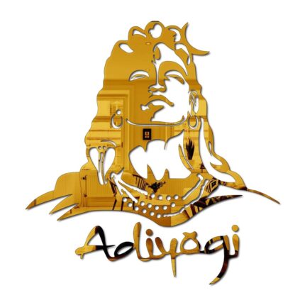 Chote Mote Seller - Adiyogi Shiva Mirror Stickers for Wall, Acrylic Mirror, Wall Mirror, 3D Stickers, Shiva Wall Stickers for Room Hall Home and Office (Golden, 1)