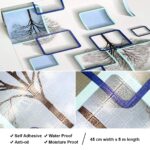 Jay Gatrad Seller Wallpaper for Kitchen Wall Oil Proof self Adhesive Wallpaper Stickers Kitchen,Bedroom, Living Room Furniture Waterproof (Blue Cube Wallpaper) (45 x 500 cm)