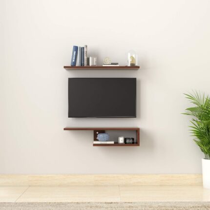 Amazon Brand - Solimo Canna Engineered Wood Wall Mounted TV/Entertainment Unit (Walnut)