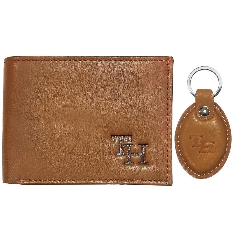 Tanned Hides - Genuine Leather Designer Wallet with Attrective Leather Keychain - Export Quality - Special Price ONLY On Amazon