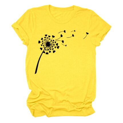 Eryue Wish Amazon inde ndent Station Foreign Trade Cross-bo er dan on Casual Simple T-Shirt Round ne Casual Ladies Short-Sleeved Shirt Low (bla Font) M