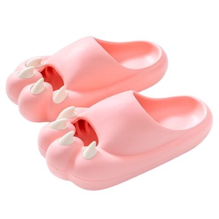 TAYLORED HOME Cute Cat Paws Cloud Sliders for Girls and Boys EVA Quick Drying Lightweight Thick Anti-Slip Sole Platform Footwear Bathroom Shower Shoes Unisex Slippers