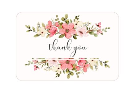 Blisscent Thank You Card for Your Business | Thanks Cards to Customer, Appreciation Cards for Small Business Owners & Sellers (3.5 x 2 Inch) (50, Floral Design 2)