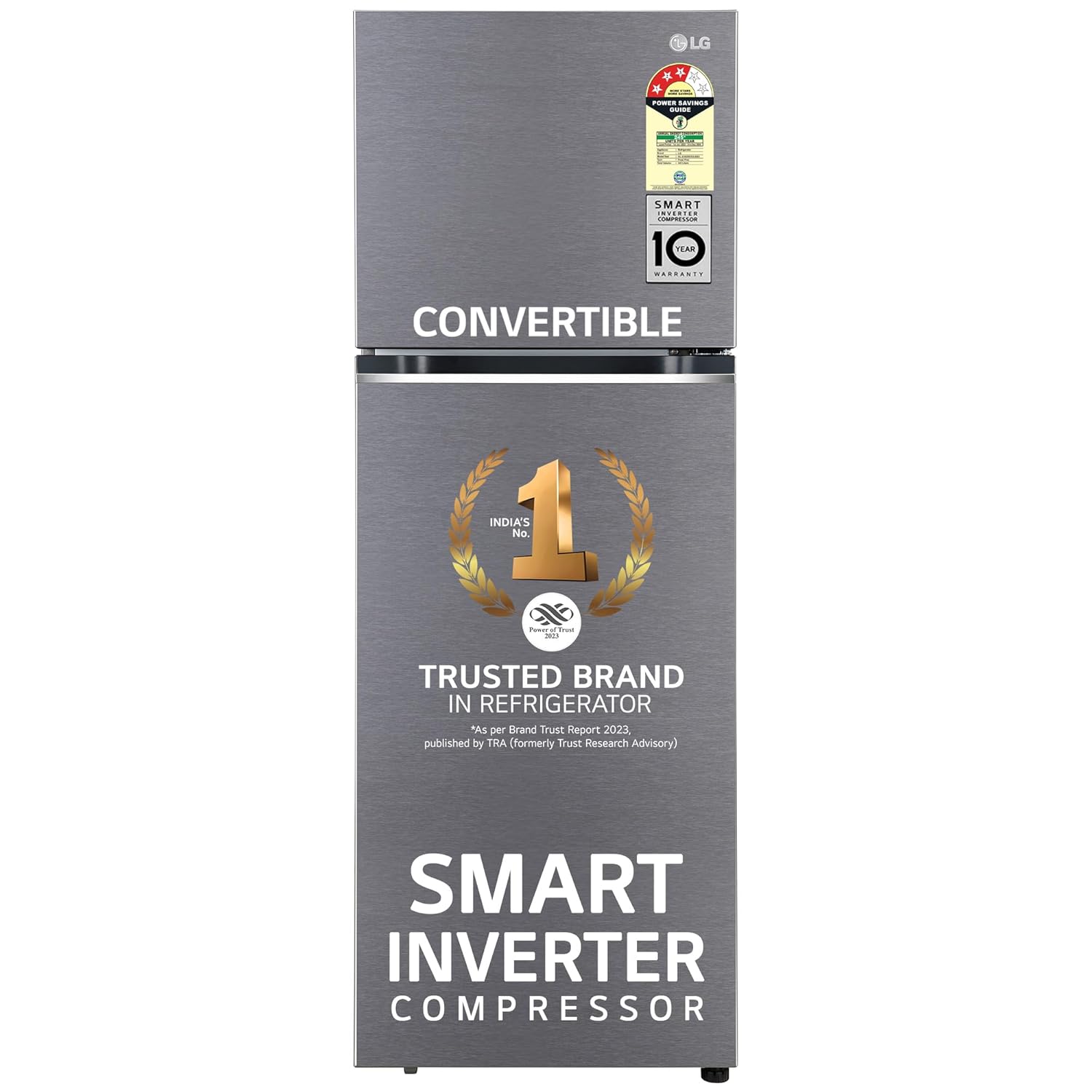 LG 343 L 3 Star Frost-Free Smart Inverter Double Door Refrigerator (GL-S382SDSX, Dazzle Steel, Convertible with Express Freeze)